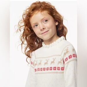 Janie and Jack Fair Isle Reindeer Sweater Dress